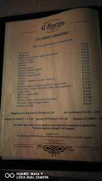 Menu du Ristorante Pizzeria Il Borgo à Morciano di Romagna