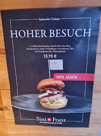 Restaurant de hamburgers Sissi und Franz à Hanover (le menu)