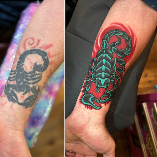 Explore tattoo ideas for family initials, creative tattoo ideas in Sevierville, available at Jaded Art Collective