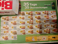 Menu / carte de McDonald's à Cologne