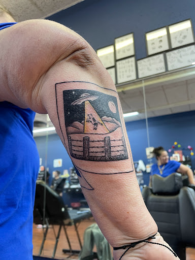 Explore upper shoulder tattoo ideas, creative tattoo ideas in Cocoa, available at Rorschach Tattoo Shop and Piercing Studio