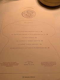 Le Relais Plaza à Paris menu