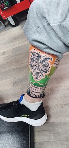 Explore diesel tattoo ideas, creative tattoo ideas in Riverside, available at Darkstar Tattoo CA