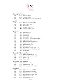 Menu / carte de Café Restaurant Fontana à Pfungstadt