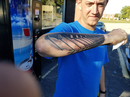 Explore leatherface tattoo ideas, creative tattoo ideas in Maryville, available at Distinked Tattoo