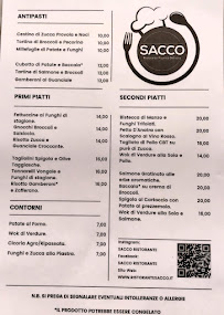 Ristorante Sacco à Rome carte