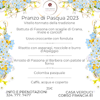 Restaurant italien Casa Verduci à Turin (la carte)