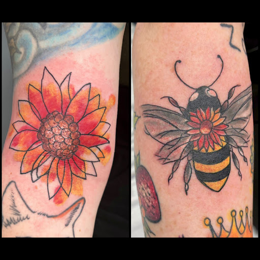 Explore butterfly semicolon tattoo ideas, creative tattoo ideas in Adrian, available at Good Life Tattoo Co.