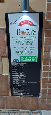 Carte du Pizzeria Boris à Capaccio Scalo