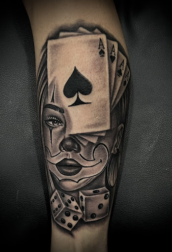 Explore head tattoo ideas for guys, creative tattoo ideas in Altoona, available at Catharsis Tattoo Gallery