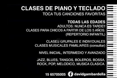 Clases Online de Piano y Teclado David Gambardella