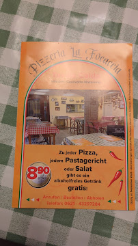 La Focaccia Pizzeria à Mannheim menu