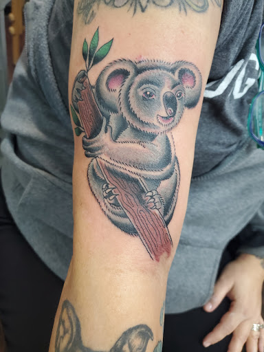 Explore cleavage tattoo ideas, creative tattoo ideas in Brunswick, available at Leftys Tattoo