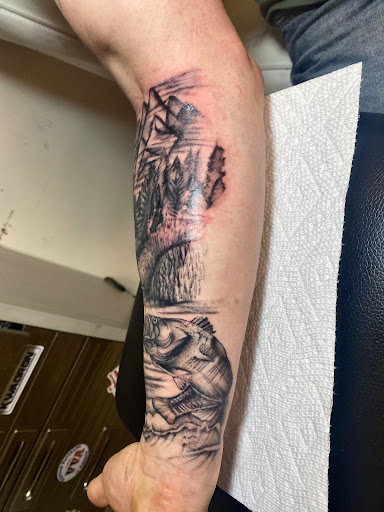 Explore girly sleeve tattoo ideas, creative tattoo ideas in Moundsville, available at Cherry Haze Tattoo