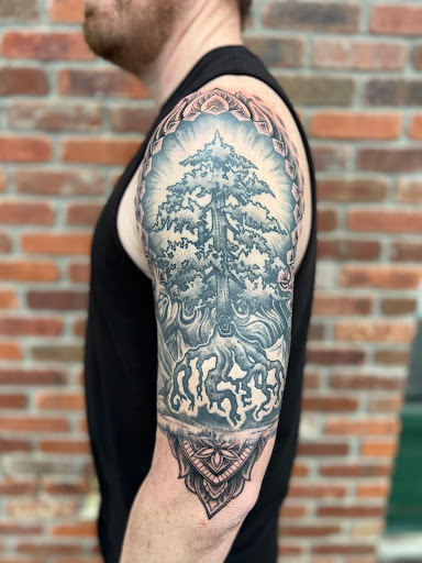 Explore groin tattoo ideas, creative tattoo ideas in Roy, available at Garden Gate Tattoo & Art Collective