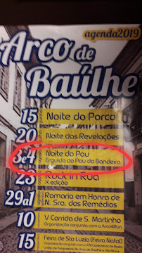O Paço à Arco de Baúlhe menu