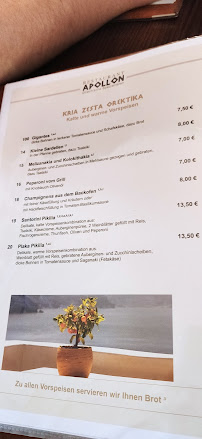 Carte du Apollon Griechische Spezialitäten à Havixbeck