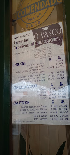 O Vasco - Restaurante Horário de abertura