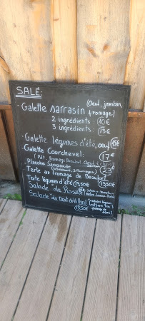 Crêperie Chalet de la Rosière à Courchevel (le menu)