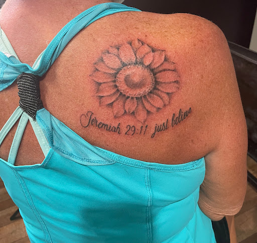 Explore gratitude tattoo ideas, creative tattoo ideas in Clarksville, available at Dark Raine Tattoo