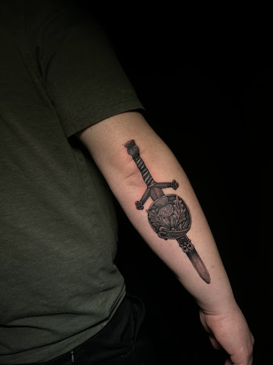 Explore elbow tattoo ideas for guys, creative tattoo ideas in San Diego, available at High Class Tattoo SD