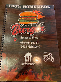 American Burger Berlin à Berlin carte