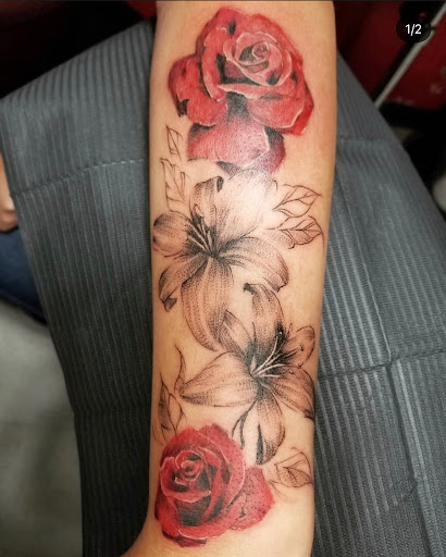 Explore cross tattoo sleeve ideas, creative tattoo ideas in El Paso, available at Pumping Ink Tattoo Parlor