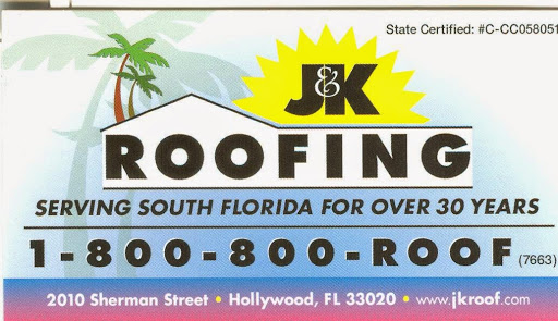 Roofing Contractor «J & K Roofing, Inc.», reviews and photos, 2010 Sherman St, Hollywood, FL 33020, USA