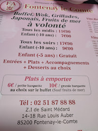 Restaurant chinois FA Restaurant asiatique, Buffet-Wok à Fontenay-le-Comte - menu / carte