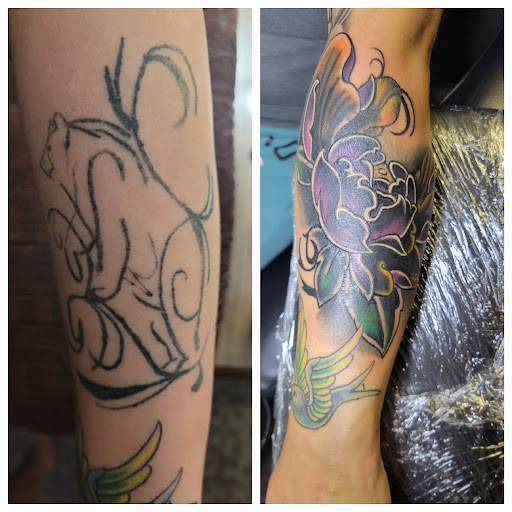 Explore tattoo placement ideas arm female, creative tattoo ideas in Angola, available at Hoodlum Ink