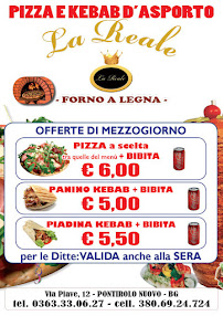 Carte du Pizzeria La Reale Di Mohamed Ibrahim à Pontirolo Nuovo