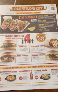 Old Wild West à Rome menu