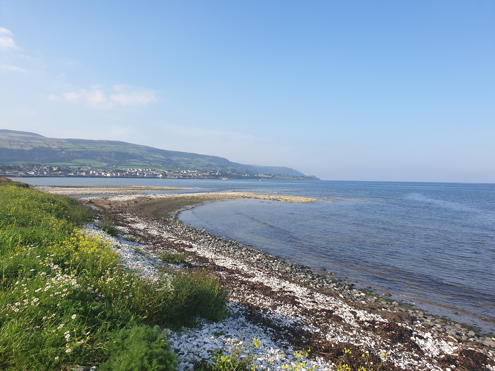 Photo of Carnlough Beach and the settlement