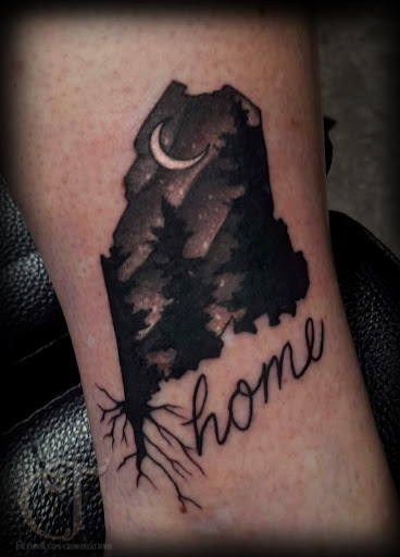 Explore nice arm tattoo ideas, creative tattoo ideas in Houlton, available at Crowes Tattoos