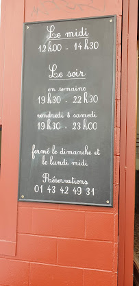 L'Ébauchoir à Paris menu