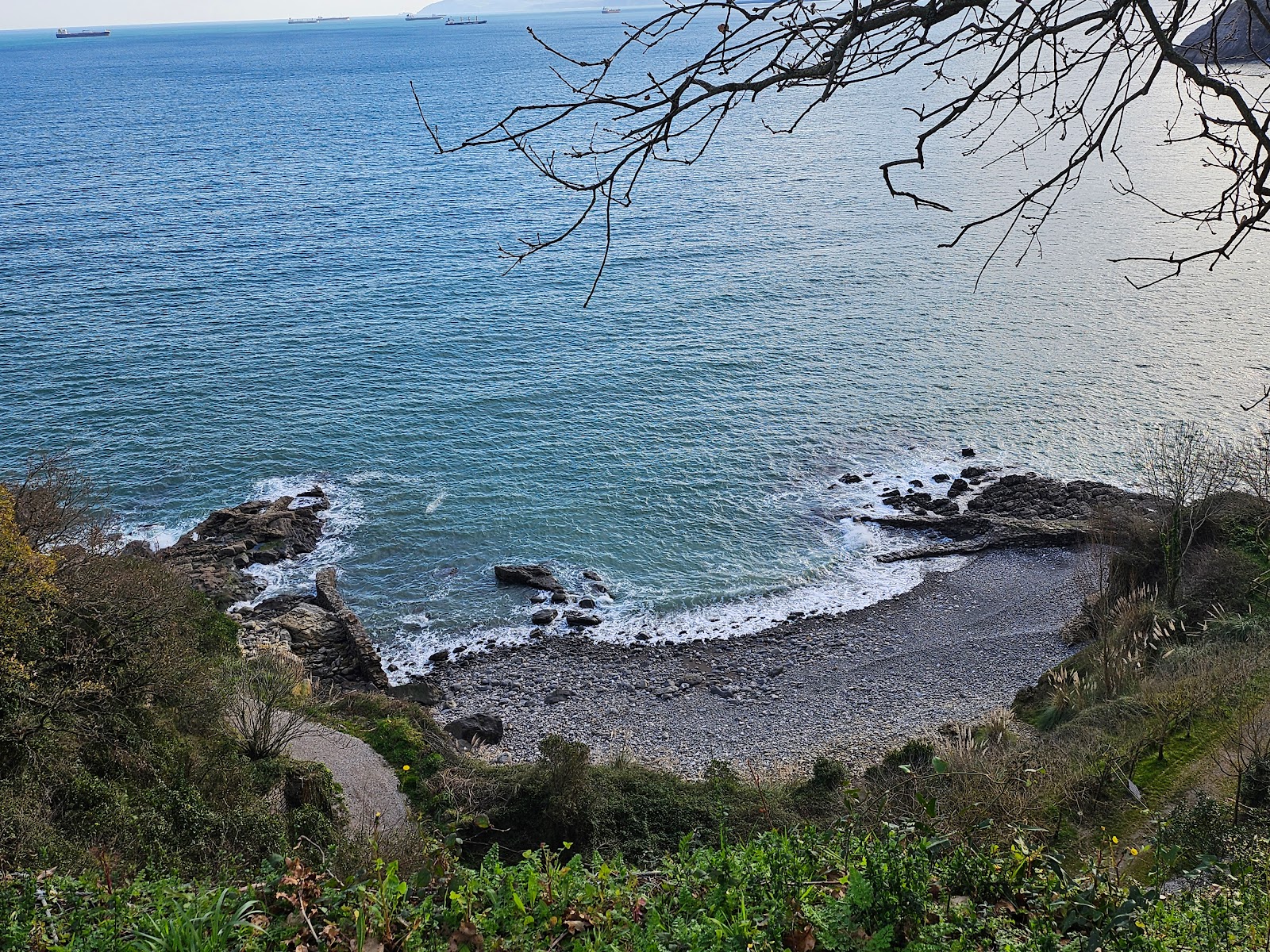 Foto von Cala de Miono mit eine gerade küstenlinie