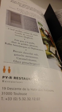 Restaurant gastronomique Py-r à Toulouse (la carte)
