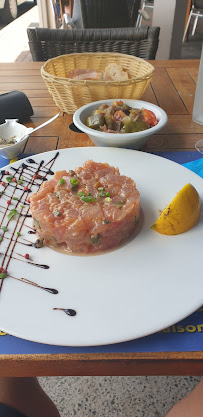 Steak tartare du Restaurant de spécialités à base de poisson-pêcheur Le D.C.P à saint gilles les bains - n°10