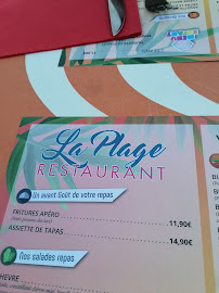Restaurant La Plage à Parcey (le menu)