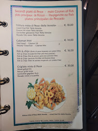 Menu du Trattoria Bella Venezia à Venice