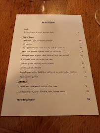 Restaurant MARROW à Paris - menu / carte