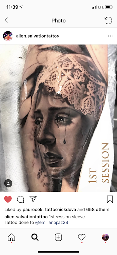 Explore golden retriever tattoo ideas, creative tattoo ideas in Miami Beach, available at Salvation Tattoo Lounge