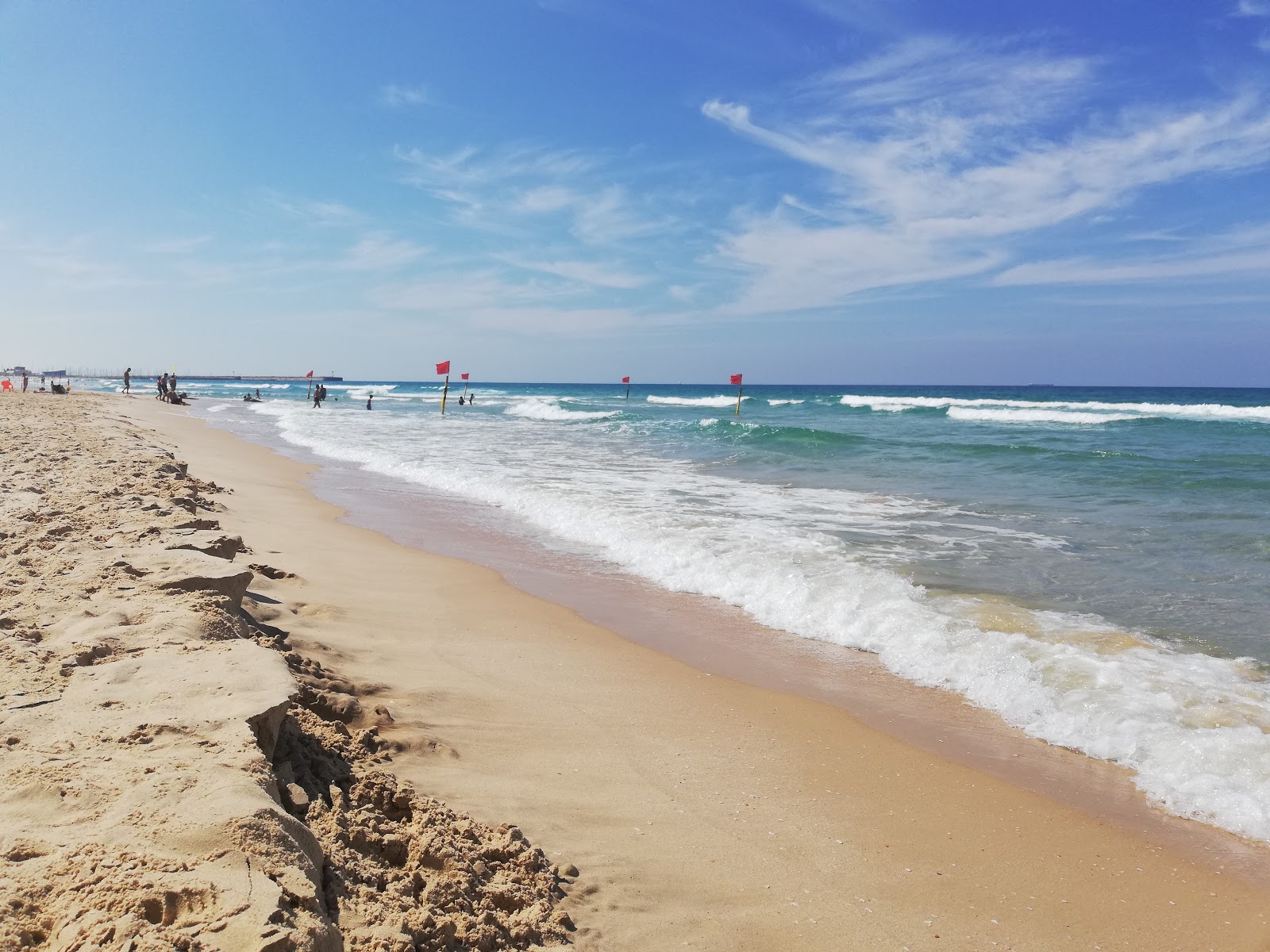 Fotografija Oranim beach z svetel fin pesek površino