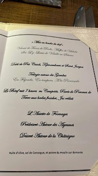 Menu / carte de La Table d'Yvan Restaurant St remy de provence à Saint-Rémy-de-Provence