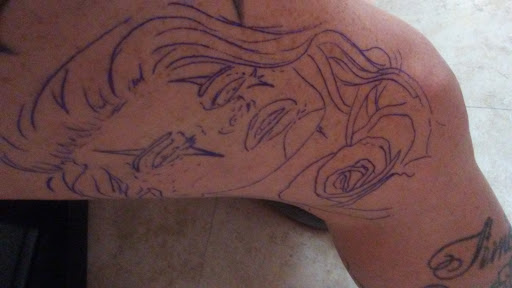 Explore honeysuckle tattoo ideas, creative tattoo ideas in Spartanburg, available at Lucky Dice Tattoo Shop Spartanburg