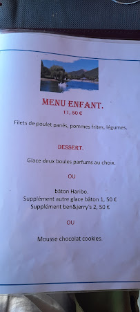 Menu du Restaurant du Lac à Digne-les-Bains