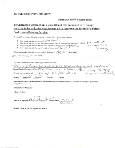 Moving and Storage Service «Congers Moving Services ODOT#165666», reviews and photos, 430 56th St, Springfield, OR 97478, USA