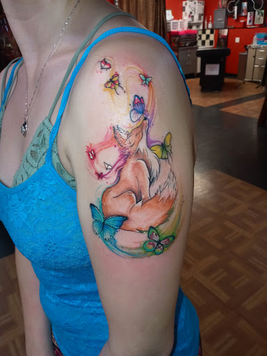 Explore flower name tattoo ideas, creative tattoo ideas in Tallmadge, available at Kustom Culture