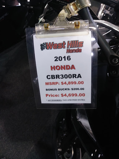 Motorcycle Dealer «West Hills Honda», reviews and photos, 209 Moon Clinton Rd, Moon, PA 15108, USA