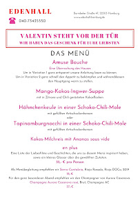 Menu du Edenhall à Hamburg
